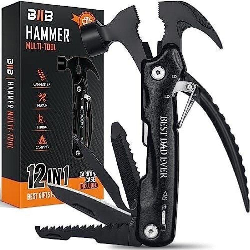 12-in-1 Multi-Tool Hammer - Best Dad Ever Gift for Father's Day and Birthdays