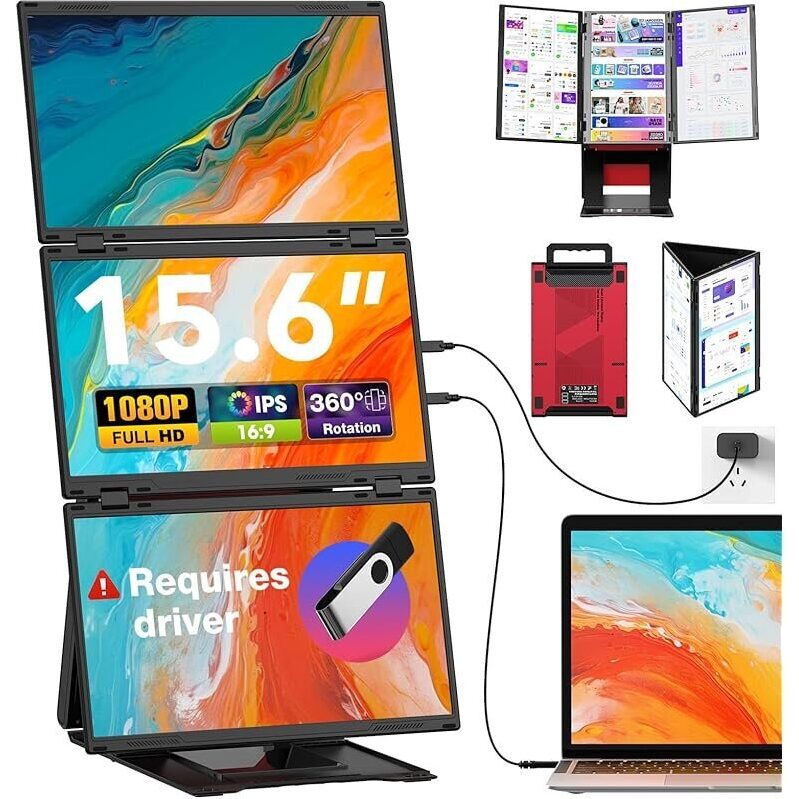 UK Bonitoys Quad 15.6-inch FHD Laptop Screen Extender