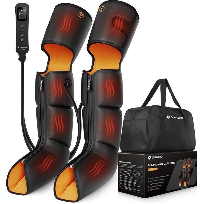 Quinear 3-in-1 Leg Massager with Heat and Compression Therapy