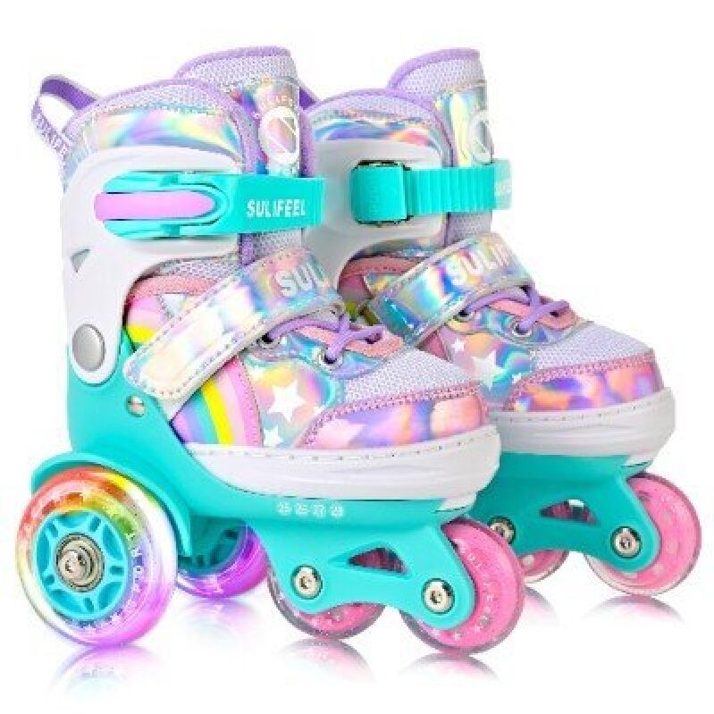Rainbow Unicorn Roller Skates for Kids - Durable and Fun