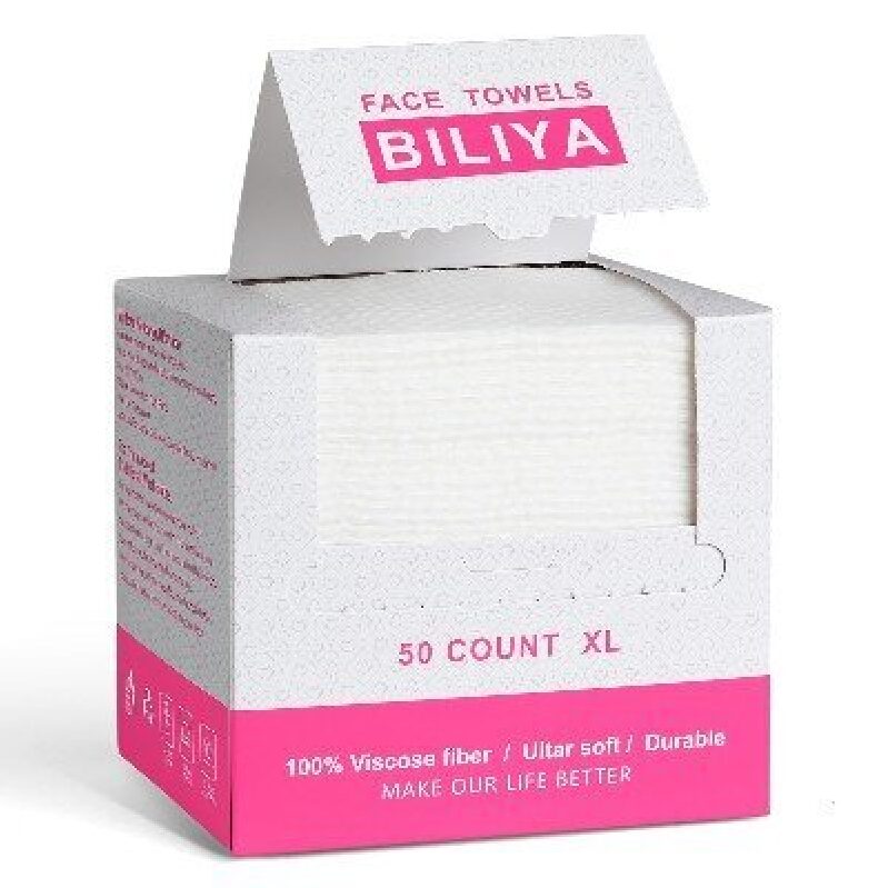 BILIYA Disposable Face Towels - 50 Count XL