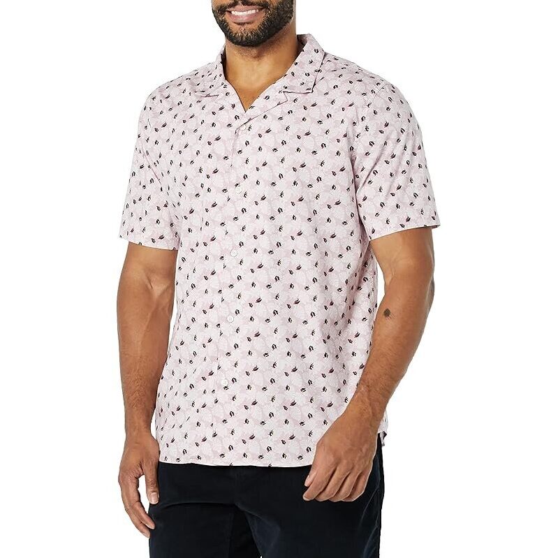 Amazon Essentials Men's Vacation Cotton Button-Down Resort Shirt