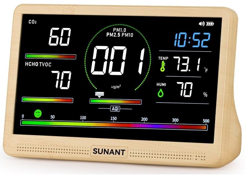 SUNANT 16-in-1 7-inch Air Quality Monitor - Advanced Indoor Air Monitoring