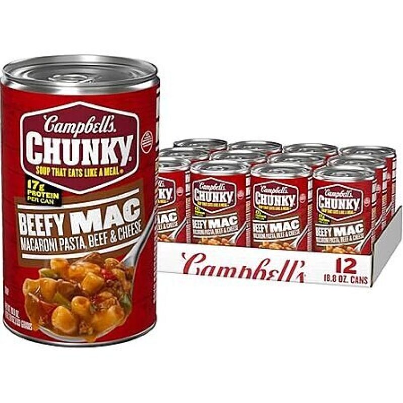 12-Pack 18.8-Oz Campbell's Chunky Soup (Beefy Mac) - Great Value