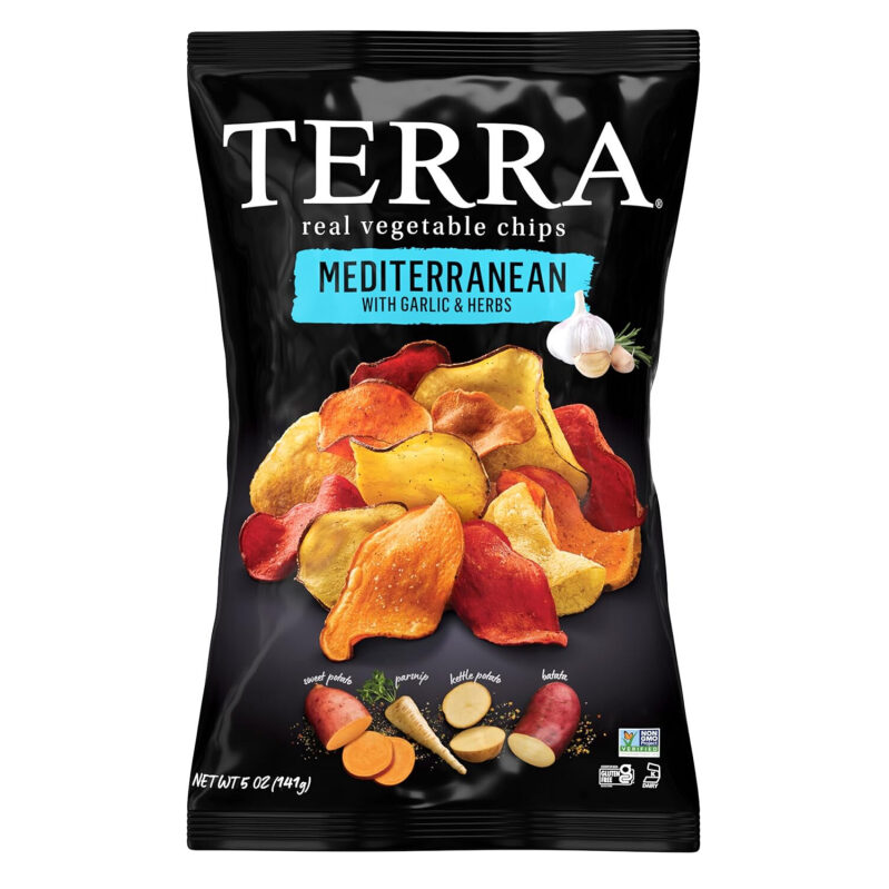 Healthy Crunch! Terra Mediterranean Garlic & Herb Veggie Chips 5oz - Prime Free Shipping