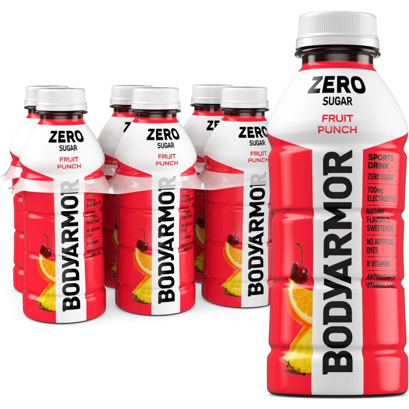 12-Pack Bodyarmor Zero Sugar Fruit Punch Electrolyte Drink 16oz