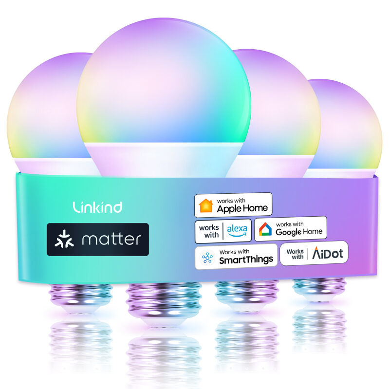 Linkind 9W A19 E26 RGB Dimmable Smart Light Bulbs