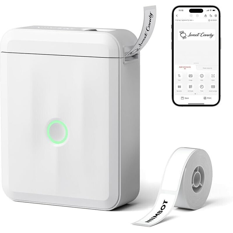 NIIMBOT D110 Mini Label Maker - Portable, Bluetooth, Compact, Lightweight
