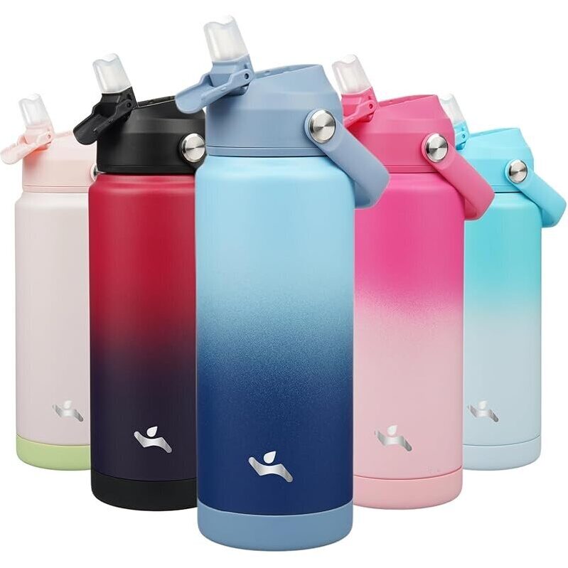 Konokyo Insulated Water Bottle with Straw - 24oz