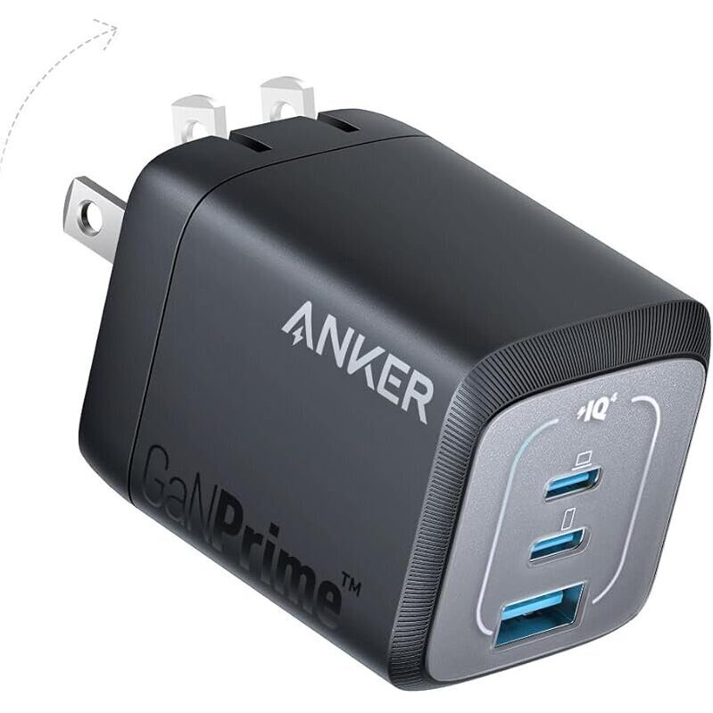 Anker Prime 67W USB-C GaN 3-Port Compact Charger A2669 - Fast Charging for 3 Devices