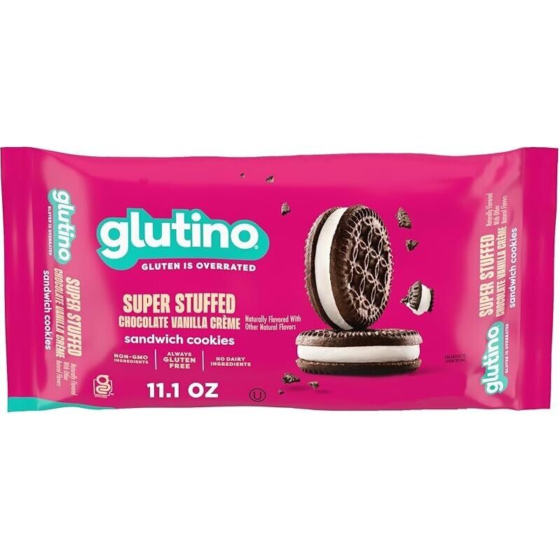 Glutino Super Stuffed Chocolate Vanilla Creme Cookies - 11.1oz