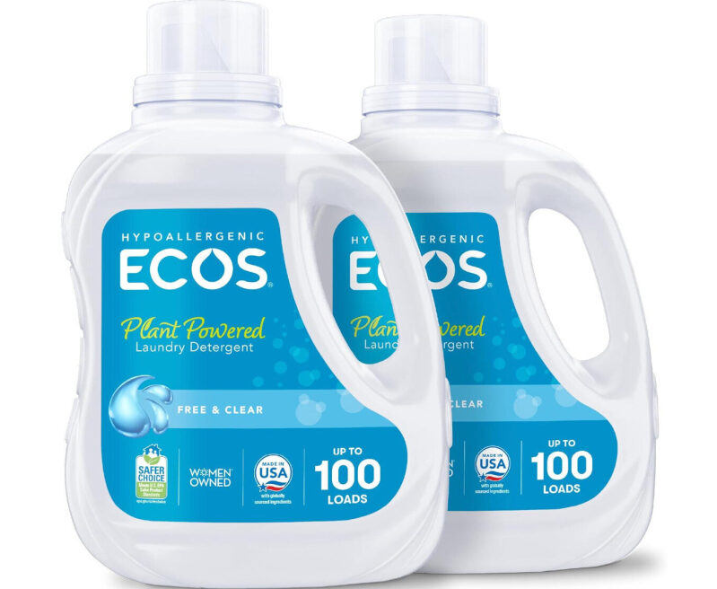Ecos Plant Powered Laundry Detergent - 100 Floz x 2 Bottles