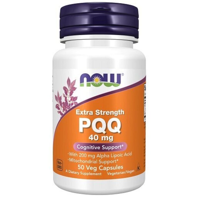 NOW Foods Extra Strength PQQ 40mg, 50 Veg Capsules - Cognitive Support