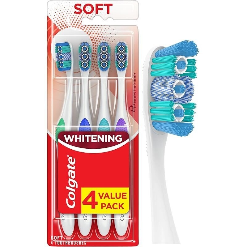 4PK Colgate 360 Optic White Whitening Toothbrushes