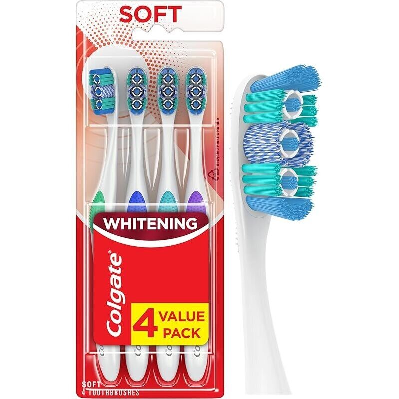 4PK Colgate 360 Optic White Whitening Toothbrushes