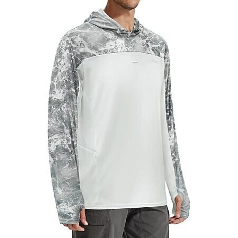 LOOGU Men's UPF 50+ Sun Hoodie - Long Sleeve Rash Guard