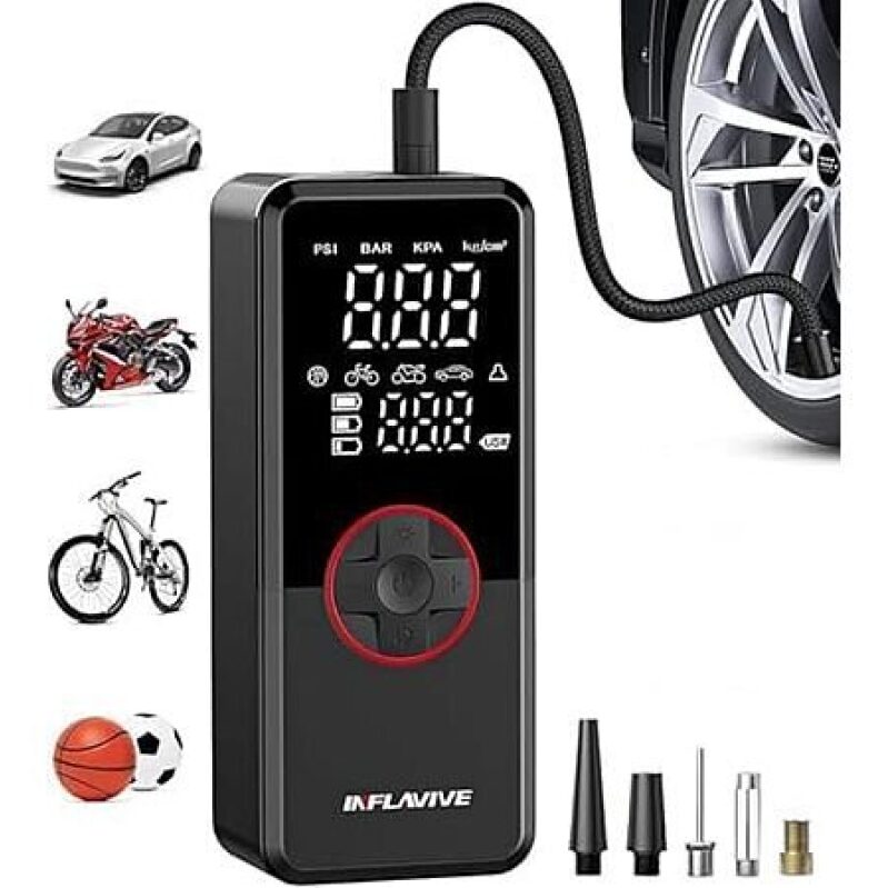 InflaVive Cordless Portable 150 PSI Tire Inflator Air Compressor - 50% Off