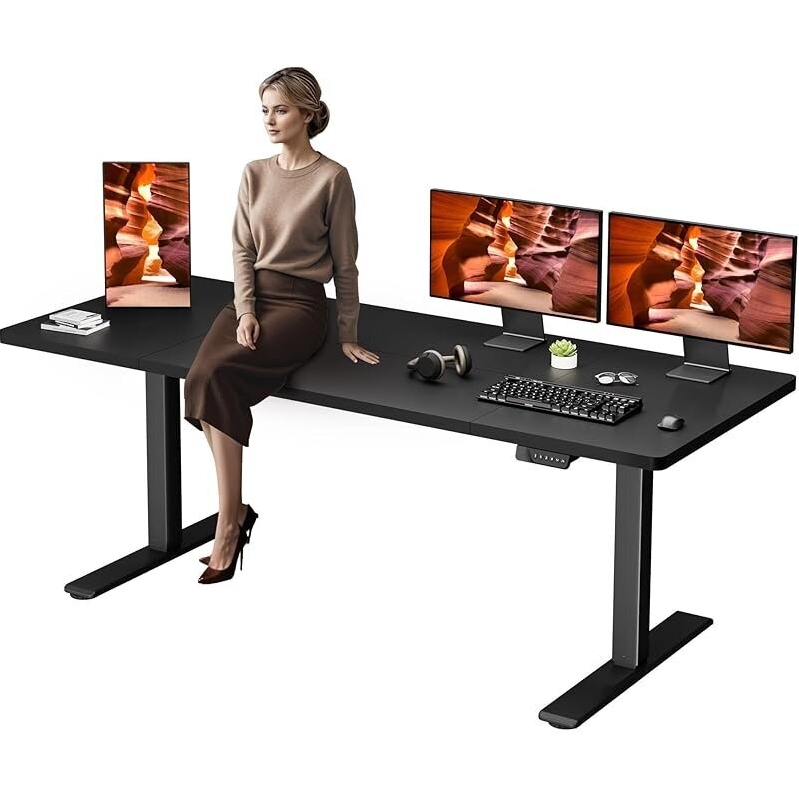 Dual Motor Electric Standing Desk - 79x31 inches, Noiseless Operation