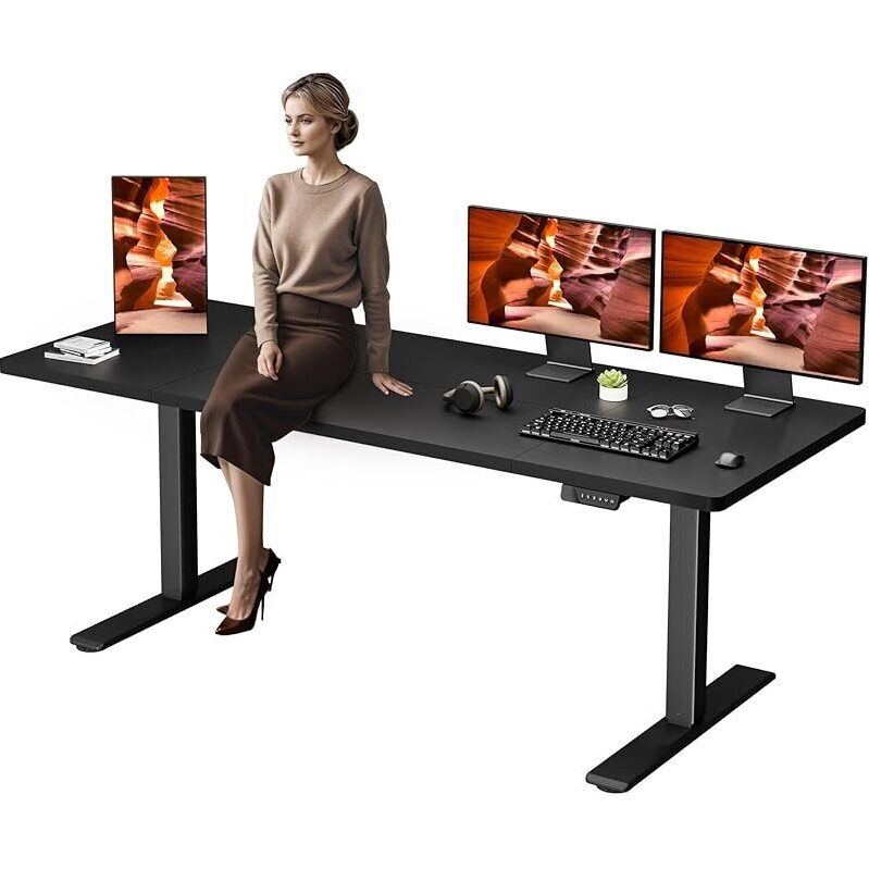 Dual Motor Electric Standing Desk - 79x31 inches, Noiseless Operation