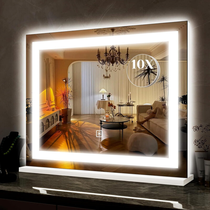 Affordable 22x19 Inch LED Makeup Mirror with 10x Magnifier