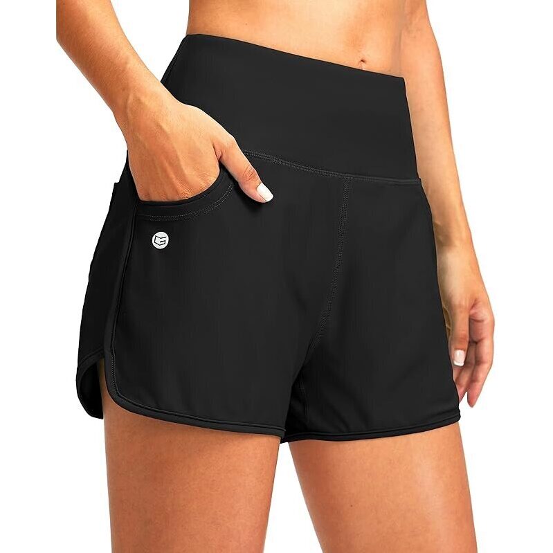 G Gradual Women's 3-in-1 High Waisted Swim Board Shorts