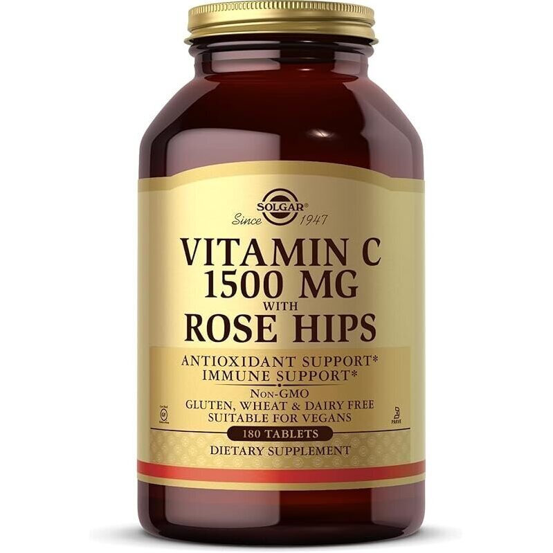 Solgar Vitamin C 1500 mg with Rose Hips - Immune Support Supplement