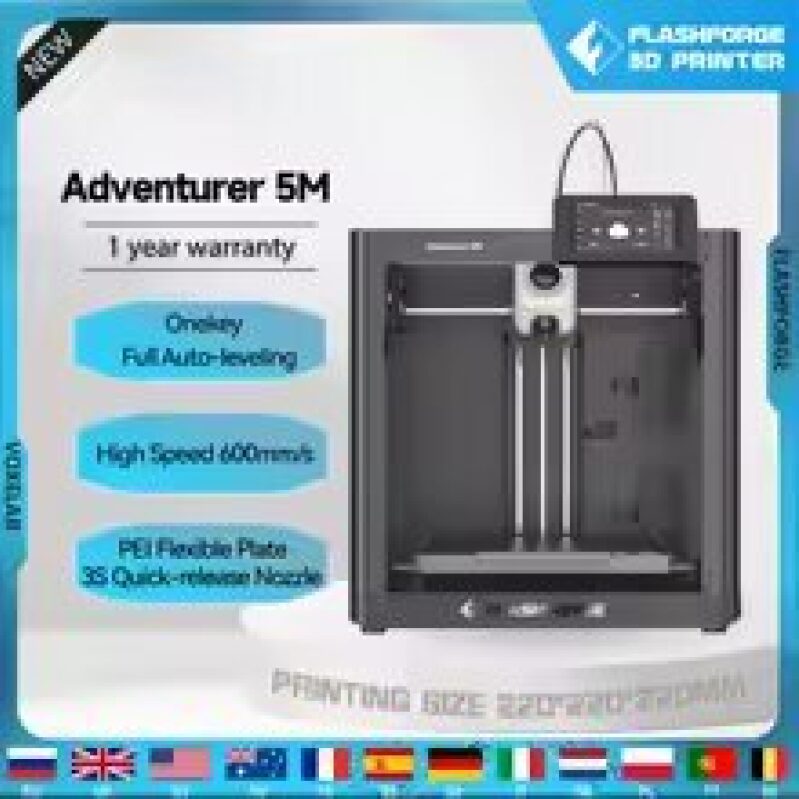 Flashforge Adventurer 5M 3D Printer - Efficient, Reliable 3D Printing
