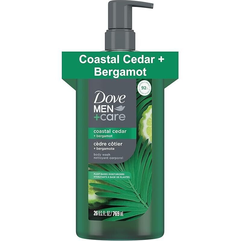 Dove Men + Care Coastal Cedar + Bergamot Body Wash - Refreshing and Deep Cleansing