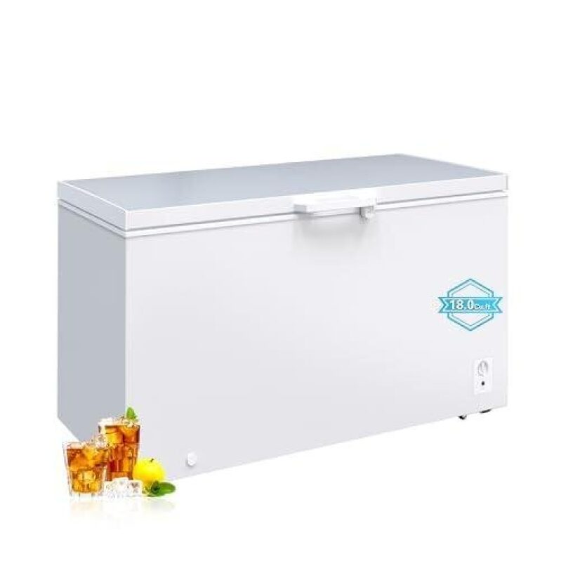 18 Cubic Feet Home Energy-Efficient Chest Freezer with Basket, 8-Level Temperature Control