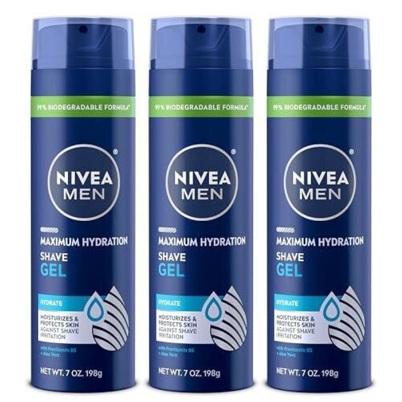Nivea Men Maximum Hydration Shave Gel - 3 Pack Deal
