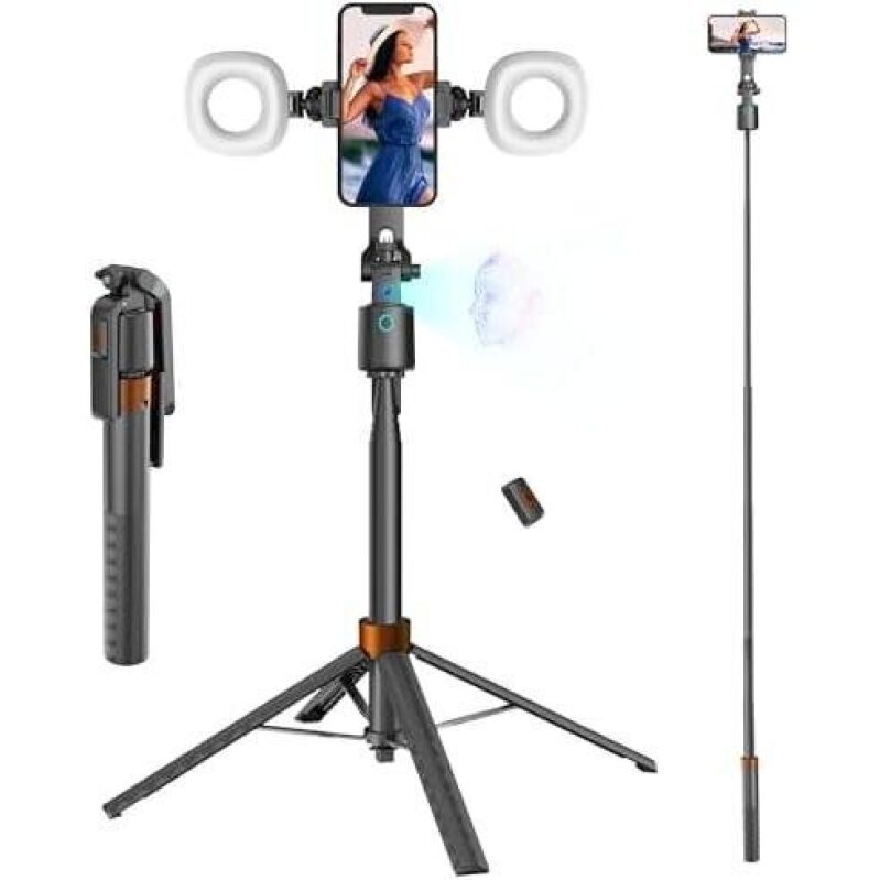 70-Inch Automatic Face Tracking Phone Tripod with 360-Degree Rotation - 50% OFF