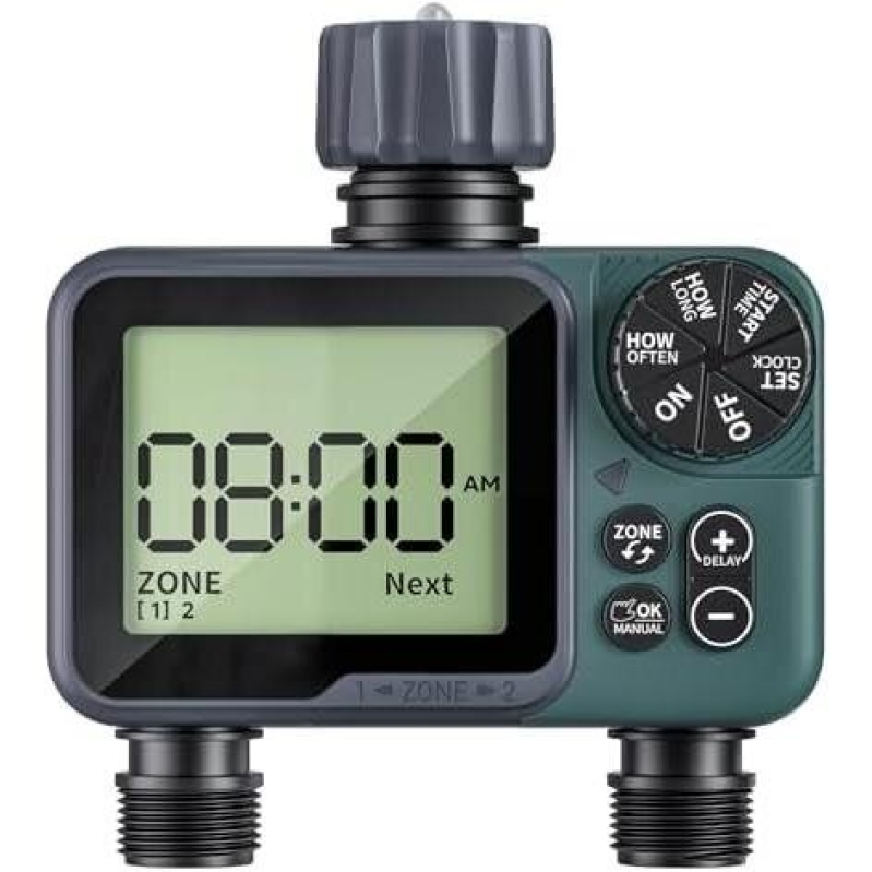 Efficient 2-Zone Watering Timer for Garden Watering Needs