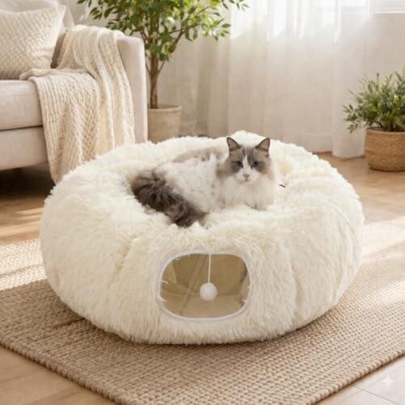 PawHut Washable Cat Tunnel Bed - Cozy and Durable Pet Furniture