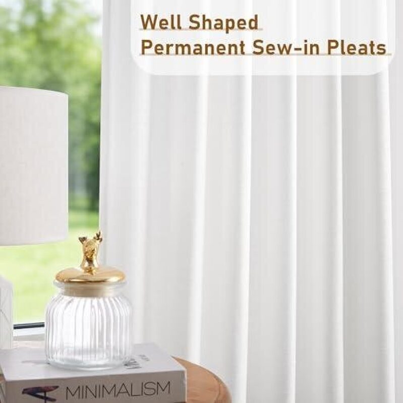High-Quality Window Curtains with Permanent Sew-in Pleats - 70% Discount