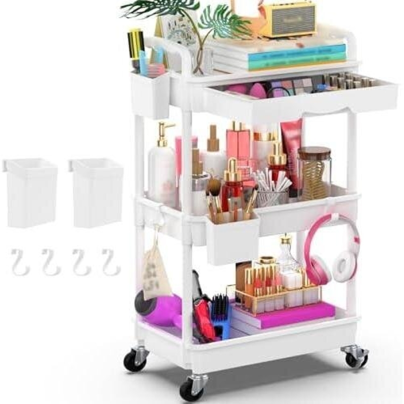 3-Tier Rolling Cart with Storage - 47% Off