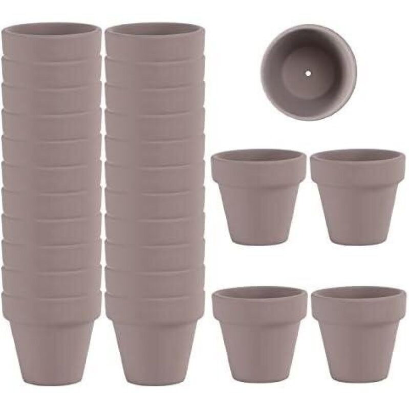 27 Mini Clay Terracotta Pots for Succulents - 50% Discount