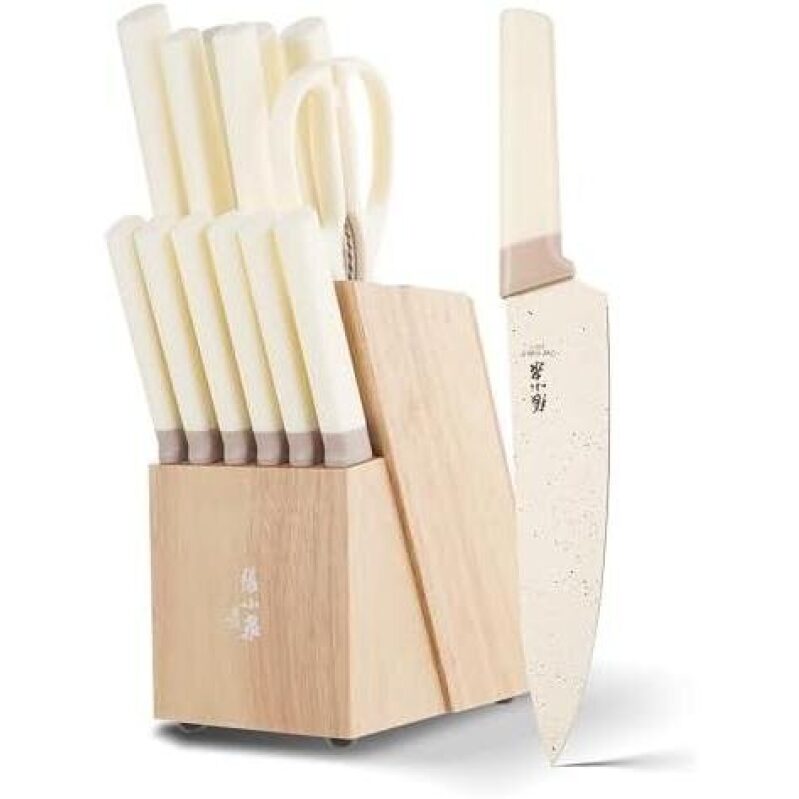 High-End Carbon Steel Knife Set with Sharpener - 50% Off