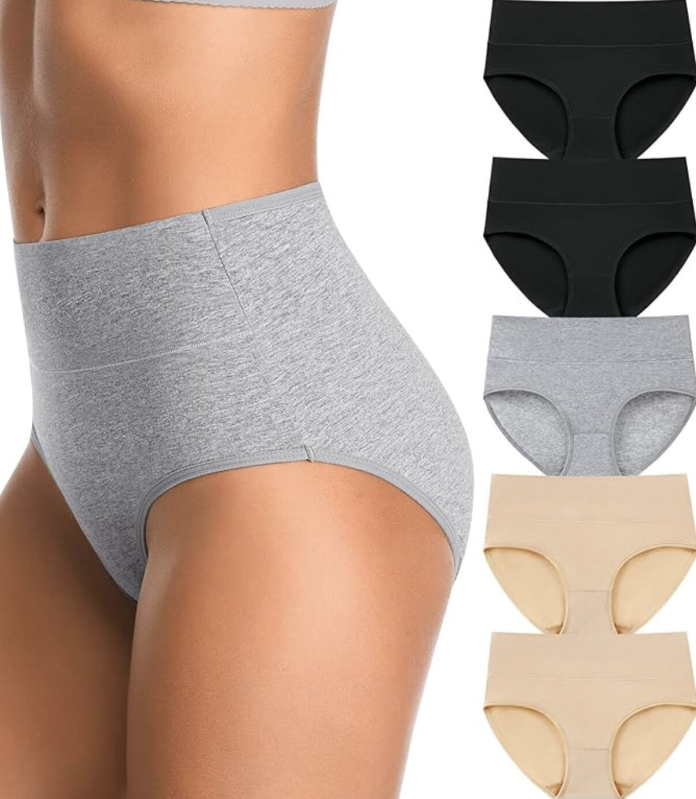 High-Quality Cotton High-Waisted Underwear Pack of 5 for Women