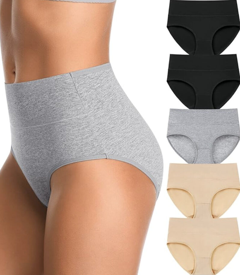 High-Quality Cotton High-Waisted Underwear Pack of 5 for Women