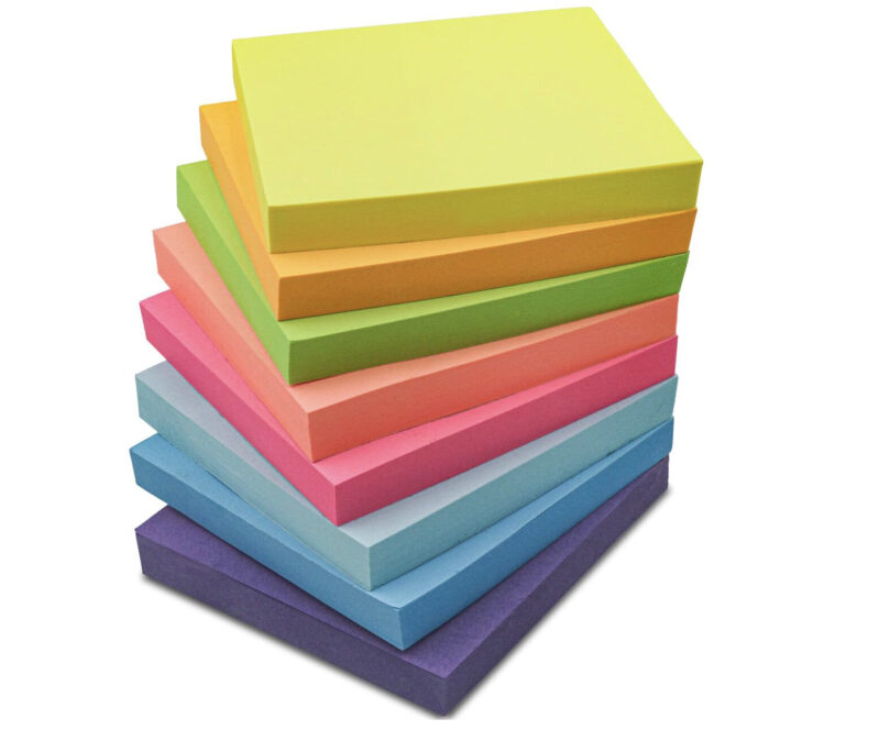 Colorful Sticky Notes - 3x3, 8 Sheets Pack