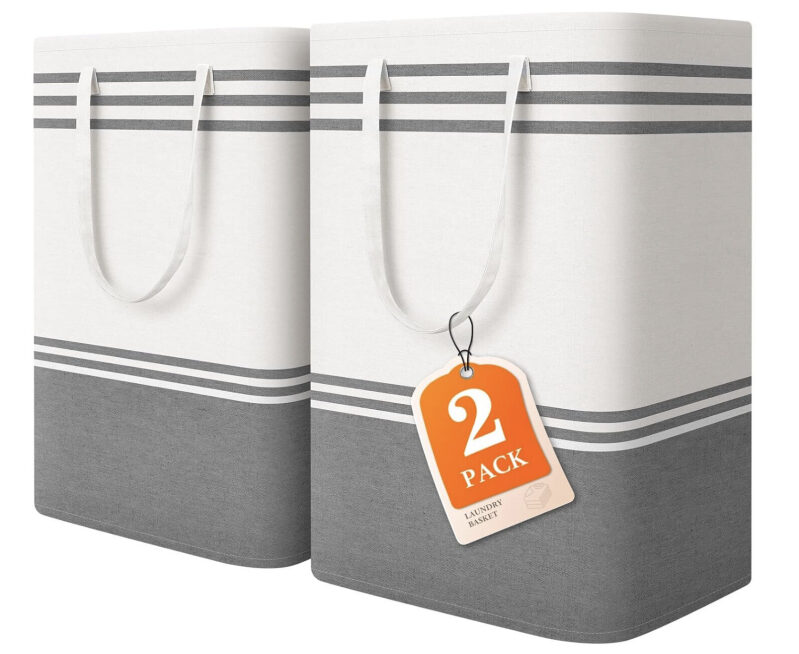 Large Waterproof Laundry Hamper - 75L, 2-Pack, Prime Free Shipping