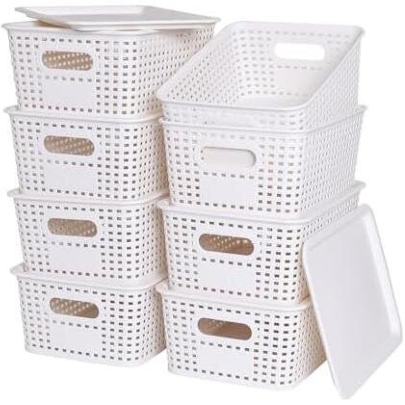 Maximize Your Space with 8 Stackable Storage Bins - 47% Off