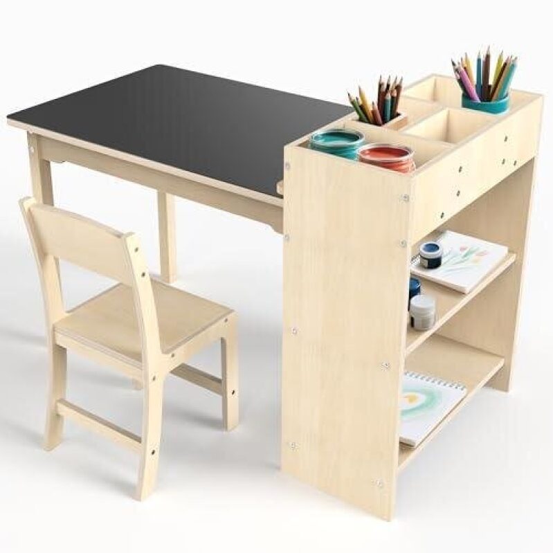 Affordable Beech Wood Children's Desk and Chair Set - 50% Discount