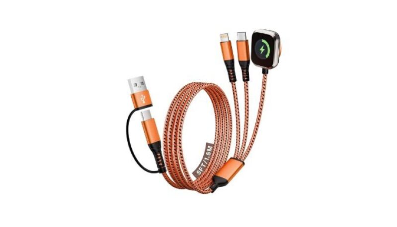 Jogrytece 3 in 2 Multi Charging Cable for iWatch and More - Travel Essentials