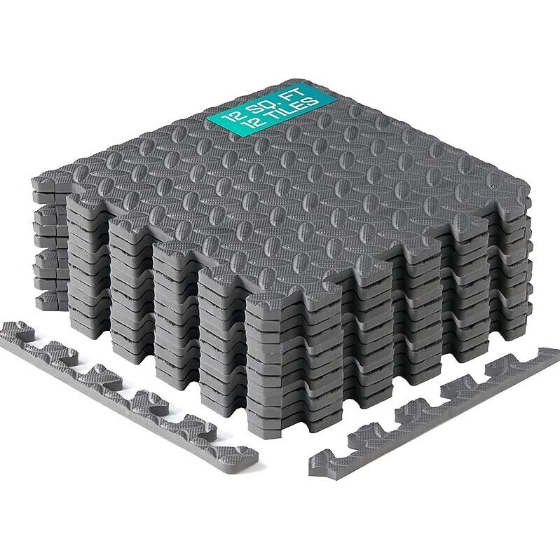 12-Pack EVA Interlocking Mats - Durable, Easy to Install Floor Tiles