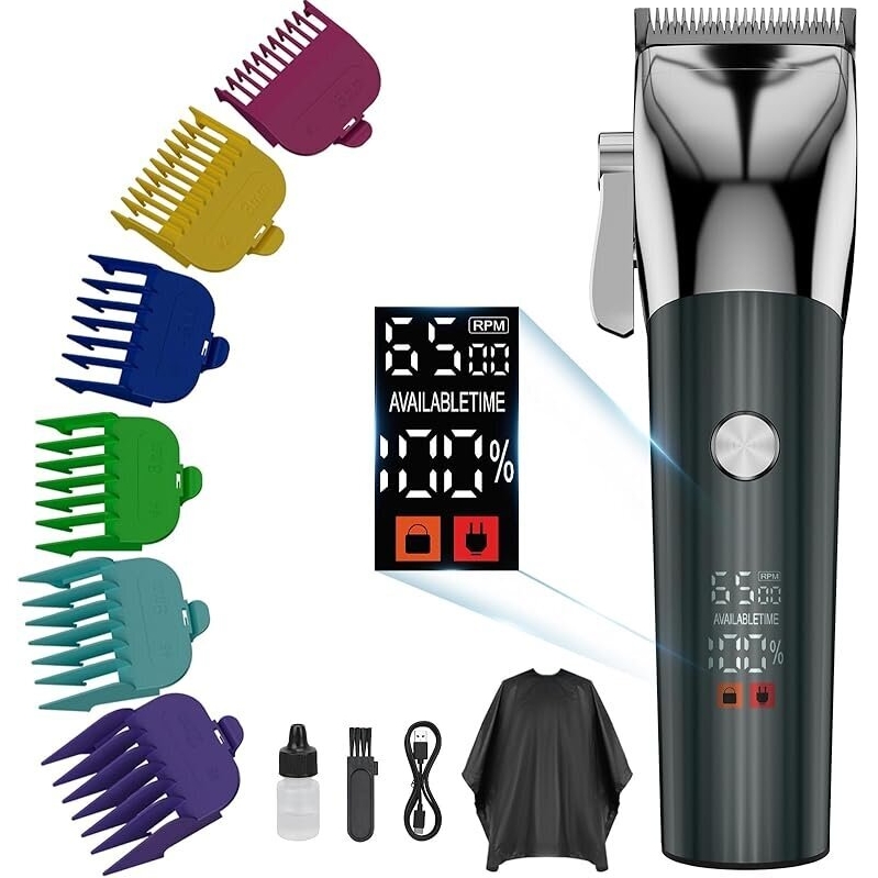 Intpot Cordless Rechargeable Hair Clipper and Trimmer - Professional Zero-Gap Cut