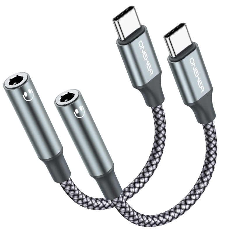 2-Pack OneKer USB Type C to 3.5mm Headphone Jack Adapter