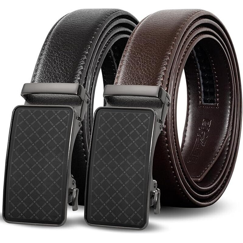 Truyis Mens 1-3/8 in. Leather Ratchet Belt 2-Pack: Timeless Style for Every Occasion