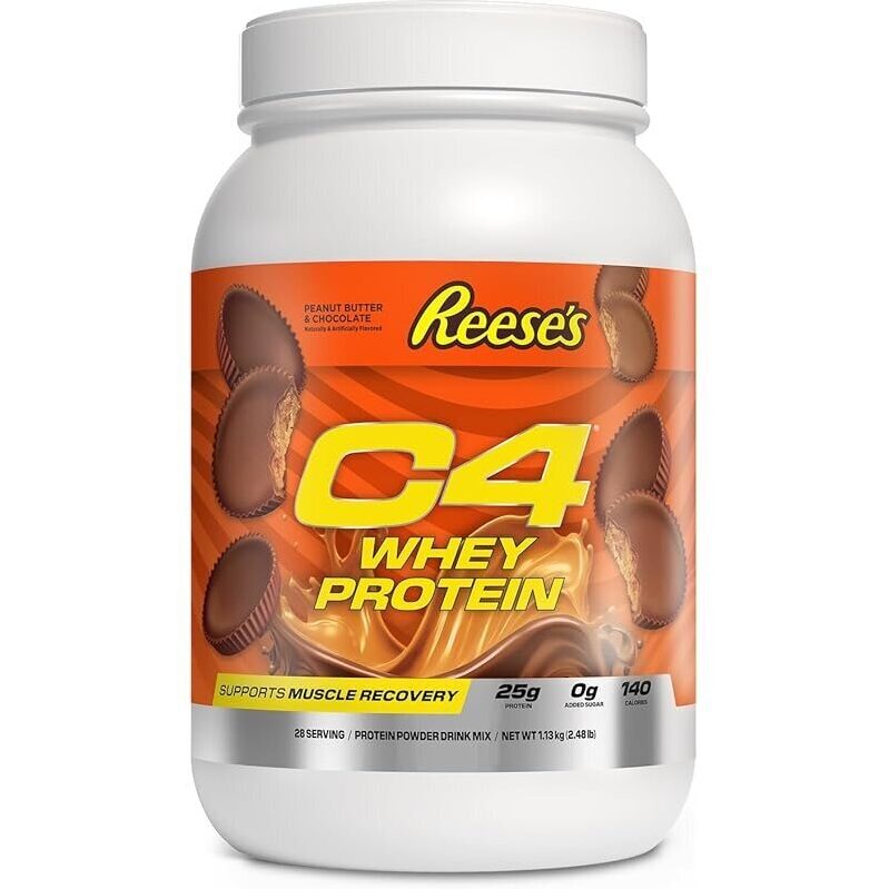 C4 Whey Protein Powder Reeses Peanut Butter 2.48LBS - Unrivaled Flavor