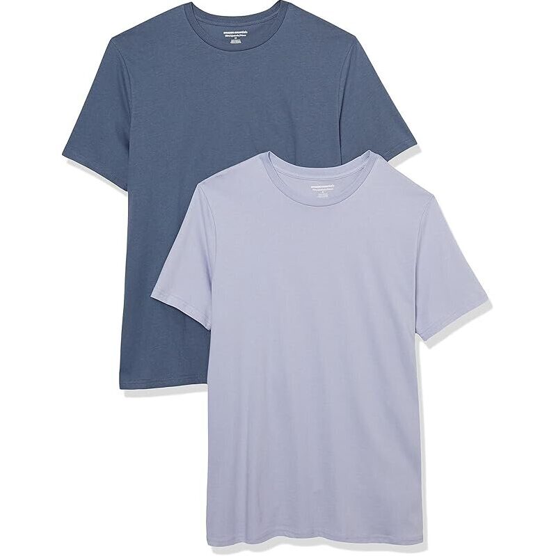 2pk Amazon Essentials Men's Short-Sleeve Crewneck T-Shirts - Value Pack